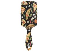 Ttgoth Brosse à cheveux à pizza pour homme et femme - Antistatique - Coussin d'air - Brosse démêlante pour cheveux bouclés, raides, humides ou secs