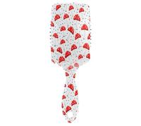 Ttgoth Brosse à cheveux en forme de champignons rouges et blancs pour homme et femme - Antistatique à coussin d'air - Brosse démêlante pour cheveux bouclés, raides, humides ou secs