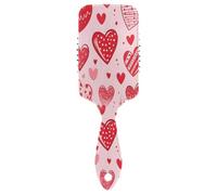 Ttgoth Brosse à cheveux en forme de cœurs rouges pour homme et femme - Antistatique - Coussin d'air - Brosse démêlante pour cheveux bouclés, raides, humides ou secs