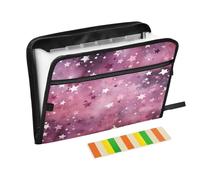 Ttgoth Colorful Stars Organiseur de fichiers accordéon 13 poches extensible avec étiquettes A4 Porte-documents Portable pour reçus et documents pour l'école, le bureau et le travail