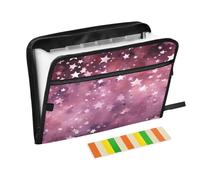 Ttgoth Colorful Stars Organiseur de fichiers accordéon 13 poches extensible avec étiquettes A4 Porte-documents Portable pour reçus et documents pour l'école, le bureau et le travail