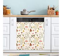Ttgoth Couvercle magnétique décoratif en forme de champignon coloré pour lave-vaisselle, porte d'entrée, autocollant magnétique découpable pour décoration d'appareils de cuisine, 58,4 x 66 cm