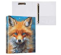 Ttgoth Cute Fox Classeur à 3 anneaux pouvant contenir 200 feuilles A4 avec 3 poches transparentes pour salle de classe, bureau, hôpitaux