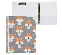 Ttgoth Cute Fox Classeur à 3 anneaux pouvant contenir 200 feuilles A4 avec 3 poches transparentes pour salle de classe, bureau, hôpitaux