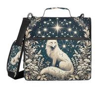 Ttgoth Dreamy Galaxy Fox Classeur à 3 anneaux avec fermeture éclair 3,8 cm Capacité 500 feuilles avec bandoulière et poignée pour l'école et le bureau