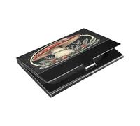 Ttgoth Étui pour cartes de visite champignon pour hommes et femmes, cuir PU et acier inoxydable, étui pour cartes de nom, sac, portefeuille, porte-carte d'identité pour les voyages et le travail, a,