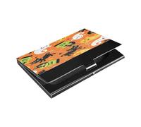 Ttgoth Étui pour cartes de visite Halloween Frankenstein pour homme et femme en cuir synthétique et acier inoxydable pour les voyages et le travail, a, 9.3x5.8x1 cm, Moderne