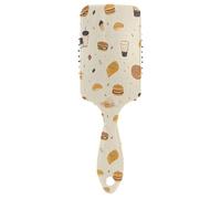 Ttgoth Fast Food Brosse à cheveux pour homme et femme Antistatique à coussin d'air Brosse démêlante pour cheveux bouclés, raides, humides ou secs