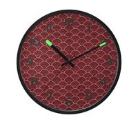 Ttgoth Horloge murale à échelle rouge avec veilleuse LED de 30,5 cm, contrôle du son, horloge murale silencieuse, sans tic-tac, fonctionne à piles pour chambre à coucher, salon, cuisine, décoration