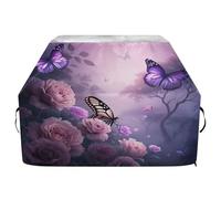 Ttgoth Housse de barbecue à fleurs et papillons pour l'extérieur - Résistante à l'eau et aux déchirures - Résistante à la décoloration et aux UV - Avec sangles réglables - Pour la plupart des