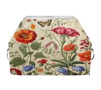 Ttgoth Housse de barbecue à fleurs et papillons pour l'extérieur - Résistante à l'eau et aux déchirures - Résistante à la décoloration et aux UV - Avec sangles réglables - Pour la plupart des