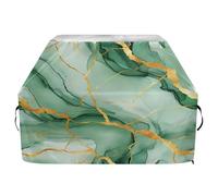 Ttgoth Housse de barbecue à texture marbrée verte et dorée pour l'extérieur, résistante à l'eau et aux déchirures, résistante à la décoloration et aux UV, avec sangles réglables, pour la plupart des