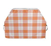 Ttgoth Housse de barbecue orange Buffalo à carreaux pour extérieur, résistante à l'eau et aux déchirures, résistante à la décoloration et aux UV, avec sangles réglables, pour la plupart des grills