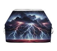 Ttgoth Housse de barbecue Thunderstorm pour barbecue d'extérieur résistante à l'eau et aux déchirures - Résistante à la décoloration et aux UV - Avec sangles réglables - Pour la plupart des barbecues