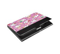 Ttgoth Kawaii Panda Porte-cartes de visite pour homme et femme en cuir PU et acier inoxydable Étui portefeuille pour cartes d'identité pour voyage et travail, a, 9.3x5.8x1 cm, Moderne