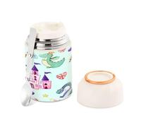 Ttgoth Knight Dragon - Bocal alimentaire isotherme - 500 ml - Large ouverture - Double paroi - En acier inoxydable - Avec cuillère