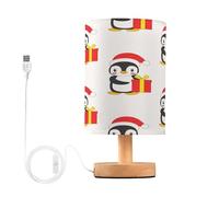Ttgoth Lampe de chevet pingouin pour chambre à coucher, petite lampe de chevet LED avec ports USB et abat-jour en tissu pour salon, dortoir, maison, bureau