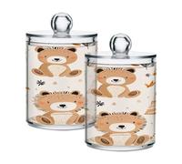 Ttgoth Lot de 2 pots en acrylique pour salle de bain, apothicaire, maquillage, cotons-tiges, boules