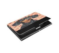 Ttgoth Love Dog Porte-cartes de visite pour homme et femme en cuir synthétique et acier inoxydable pour cartes de visite pour voyage et travail, a, 9.3x5.8x1 cm, Moderne