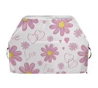 Ttgoth Love Flowers Housse de barbecue pour extérieur résistant à l'eau et aux déchirures résistant à la décoloration et aux UV avec sangles réglables pour la plupart des grills, 114 x 165 x 63,5 cm