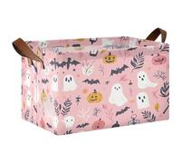 Ttgoth Panier de rangement en forme de citrouille d'Halloween avec poignées, 43 x 29 x 25,5 cm, panier à linge pliable pour placard, boîte à jouets pour chambre d'enfant, chambre à coucher, bureau