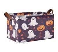 Ttgoth Panier de rangement en forme de citrouilles d'Halloween avec poignées, 43 x 29 x 25,5 cm, panier à linge pliable, organiseur de placard, boîte à jouets pour chambre d'enfant, chambre à coucher