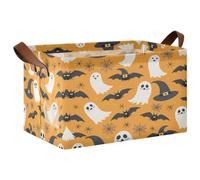 Ttgoth Panier de rangement Halloween Boo avec poignées - 43 x 29 x 25,5 cm - Pliable - Panier à linge pour placard - Boîte à jouets pour enfants - Pour chambre d'enfant, chambre à coucher, bureau