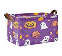 Ttgoth Panier de rangement Halloween Boo avec poignées - 43 x 29 x 25,5 cm - Pliable - Panier à linge pour placard - Boîte à jouets pour enfants - Pour chambre d'enfant, chambre à coucher, bureau