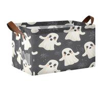 Ttgoth Panier de rangement Halloween Boo avec poignées - 43 x 29 x 25,5 cm - Pliable - Panier à linge pour placard - Boîte à jouets pour enfants - Pour chambre d'enfant, chambre à coucher, bureau