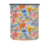 Ttgoth Petite boîte à café en forme de fleur 500 ml hermétique en acier inoxydable avec couvercle pour café moulu, haricots, sucre, thé, noix