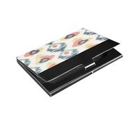 Ttgoth Porte-cartes de visite à impression nationale pour homme et femme en cuir synthétique et acier inoxydable pour cartes de visite, étui portefeuille pour cartes d'identité pour voyage et travail