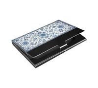 Ttgoth Porte-cartes de visite à motif bleu et blanc pour hommes femmes cuir PU & acier inoxydable porte-cartes porte-badge pochette pour voyage et travail, a, 9,3 x 5,8 x 1 cm, moderne, A, 9.3x5.8x1