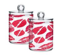 Ttgoth Qtip Lot de 2 pots à lèvres rouges en acrylique pour salle de bain