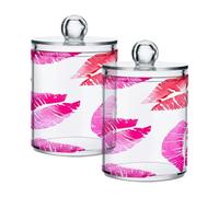 Ttgoth Qtip Lot de 2 pots à lèvres rouges en acrylique pour salle de bain