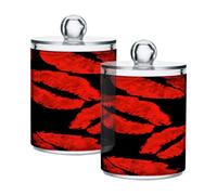 Ttgoth Qtip Lot de 2 pots à lèvres rouges en acrylique pour salle de bain