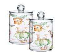 Ttgoth Qtip Lot de 2 pots de rangement en acrylique pour salle de bain Motif cactus Vert