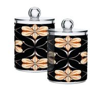 Ttgoth Qtip Lot de 2 pots en acrylique pour salle de bain Motif abstrait Pour cotons, bourgeons, cotons-tiges, boules