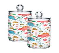 Ttgoth Qtip Lot de 2 pots en acrylique pour salle de bain Motif dinosaures mignons