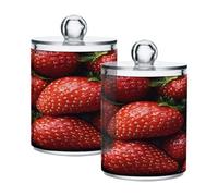 Ttgoth Qtip Lot de 2 pots en acrylique pour salle de bain Motif fraise