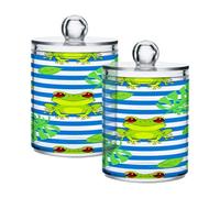 Ttgoth Qtip Lot de 2 pots en acrylique pour salle de bain Motif grenouilles mignonnes
