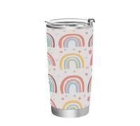 Ttgoth Rainbow Gobelet avec couvercle à paille - 600 ml - Isolation sous vide - Double paroi - En acier inoxydable - Pour boissons chaudes et froides