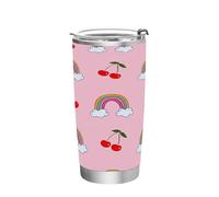 Ttgoth Rainbow Gobelet avec couvercle à paille - 600 ml - Isolation sous vide - Double paroi - En acier inoxydable - Pour boissons chaudes et froides