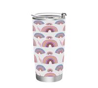 Ttgoth Rainbow Gobelet avec couvercle à paille - 600 ml - Isolation sous vide - Double paroi - En acier inoxydable - Pour boissons chaudes et froides