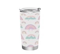 Ttgoth Rainbow Gobelet avec couvercle à paille - 600 ml - Isolation sous vide - Double paroi - En acier inoxydable - Pour boissons chaudes et froides