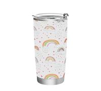 Ttgoth Rainbow Gobelet avec couvercle à paille - 600 ml - Isolation sous vide - Double paroi - En acier inoxydable - Pour boissons chaudes et froides