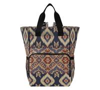 Ttgoth Sac à dos à langer imprimé ethnique, sac à dos imperméable avec porte-biberons isothermes, sac à dos de voyage multi-poches avec sangles de poussette pour maman et papa