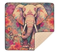 Ttgoth Tapis de jeu éléphant Totem pour bébé - 127 x 127 cm - Souple et pliable - Imperméable - Antidérapant - Pour nourrissons et bébés