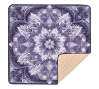 Ttgoth Tapis de jeu mandala pour bébé - 127 x 127 cm - Souple et pliable - Imperméable - Antidérapant - Pour nourrissons et tout-petits