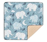 Ttgoth Tapis de jeu pour bébé éléphant mignon pour bébé - 127 x 127 cm - Tapis d'éveil souple et pliable - Tapis de sol imperméable et antidérapant - Tapis de jeu pour enfants et bébés
