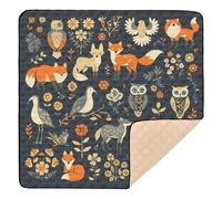 Ttgoth Tapis de jeu pour bébé motif animaux de safari - 127 x 127 cm - Tapis d'éveil souple et pliable - Tapis de sol imperméable et antidérapant - Tapis de jeu pour enfants et bébés